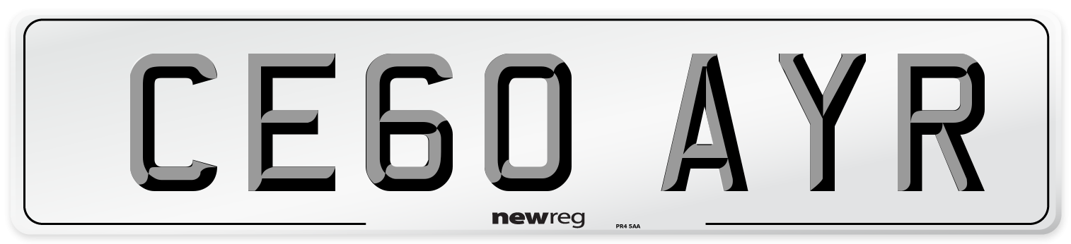 CE60 AYR Number Plate from New Reg